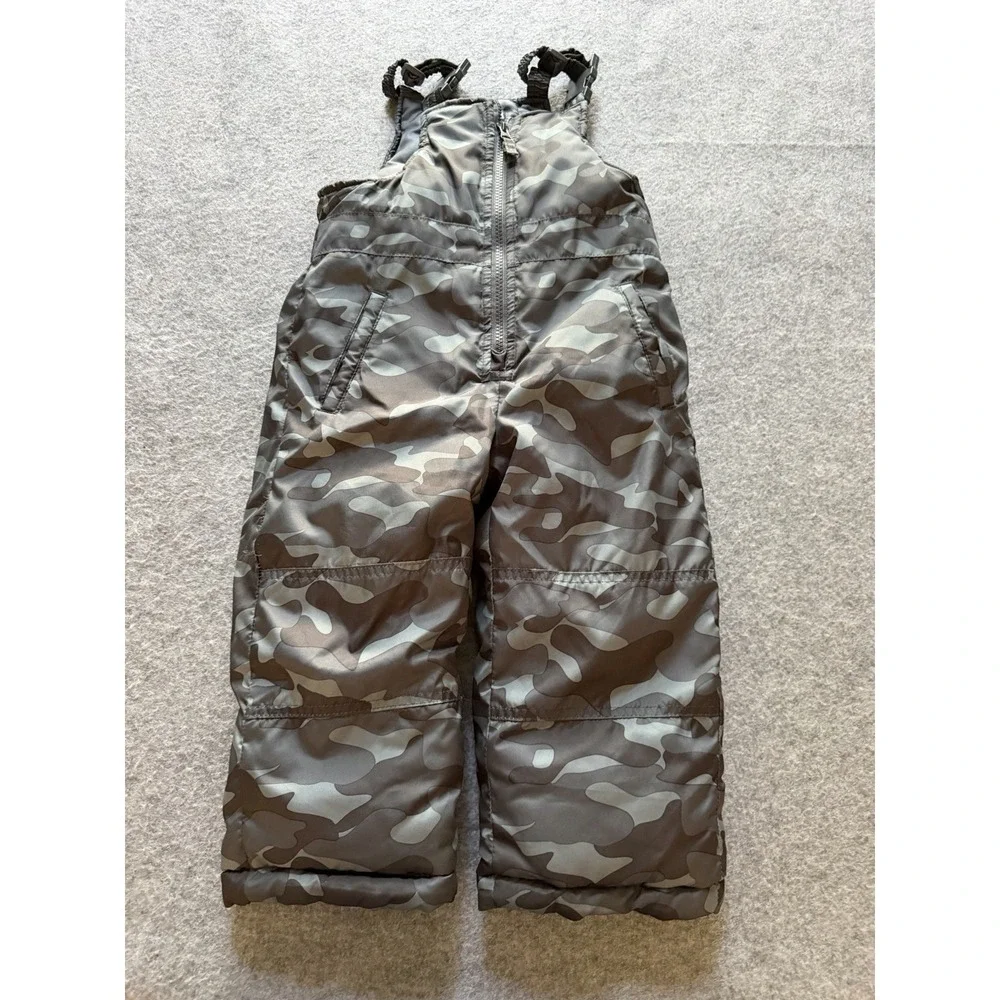 OshKosh B'Gosh Boy Ski Jacket and Snowbib Snowsuit Outfit Camo Size 4T